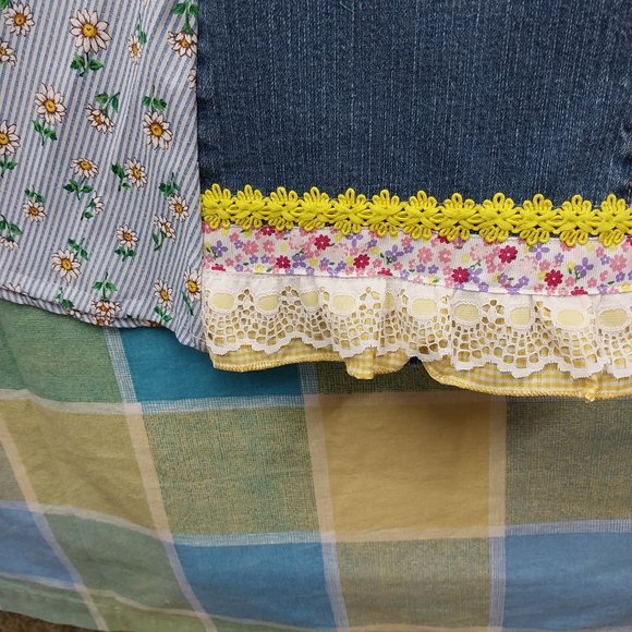 2490 Jeaniemade Size 12 Old Navy Dreamer Upcycled Bell-Bottom Jeans - Picture 2 of 5